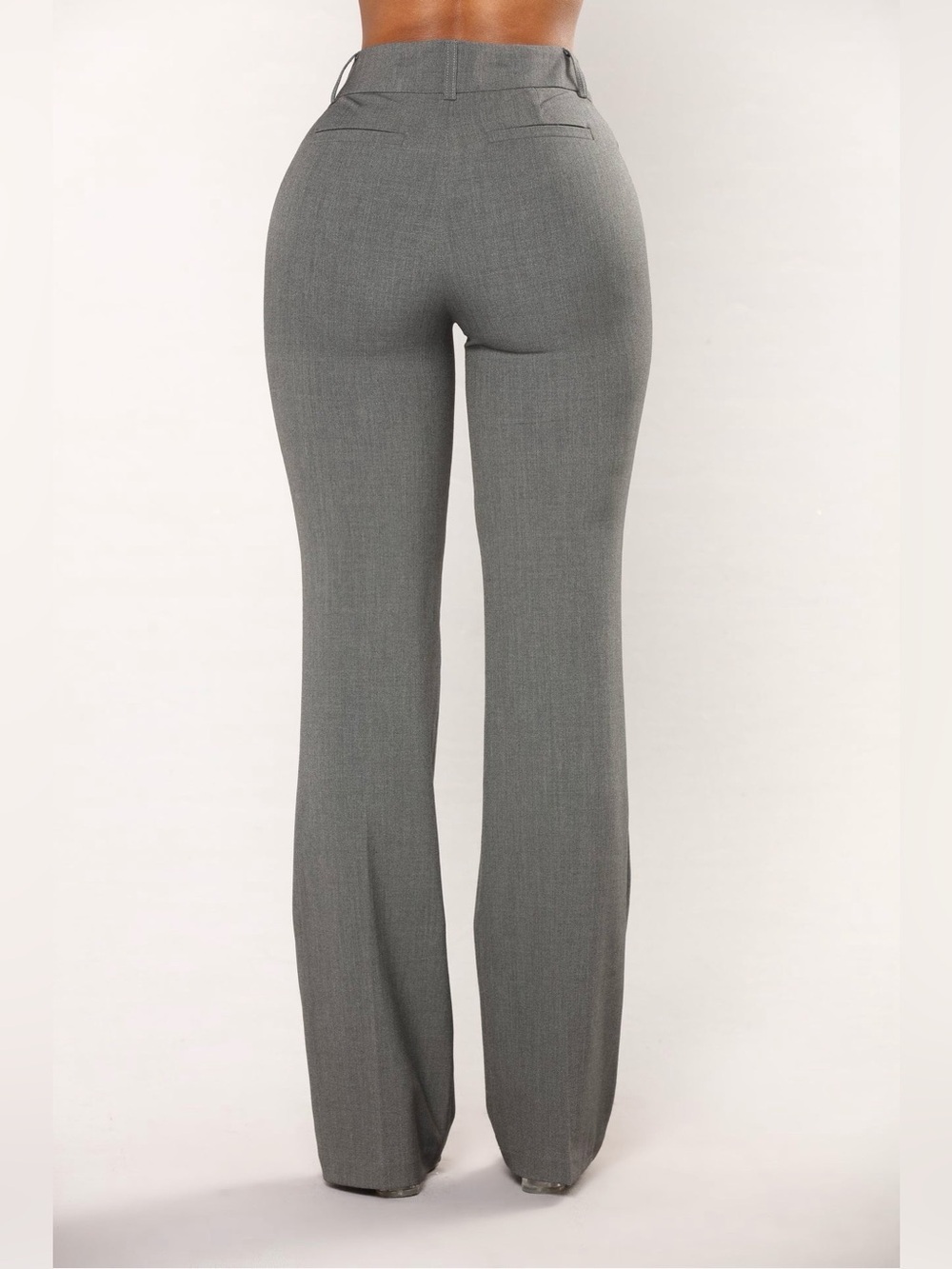 NWT Fashion Nova High-Waist Wide-Leg Pants in Charcoal - Picture 2 of 3